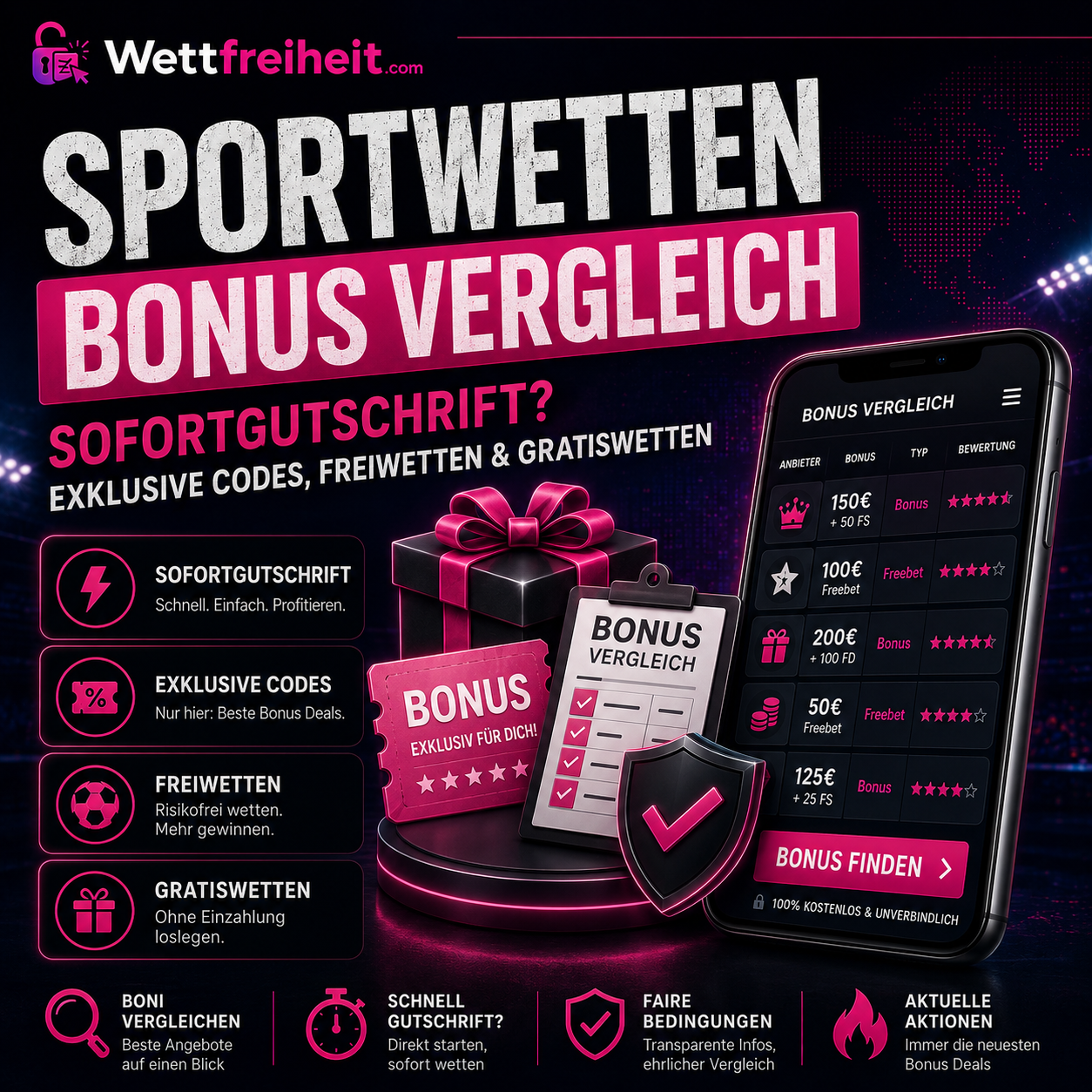 Sportwetten Bonus Vergleich aller Wettanbieter ohne OASIS & LUGAS