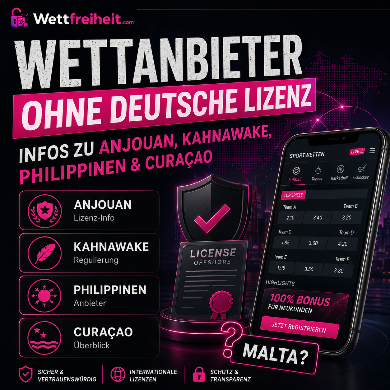 Wetten ohne deutsche Lizenz sicher? Alle Regeln und Infos hier